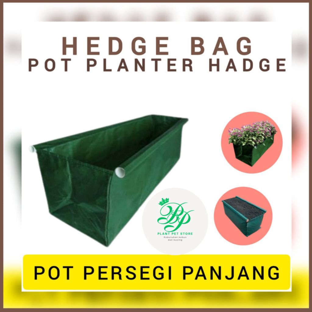 Hedge Bag Premium Pot Planter Tanaman Persegi Panjang Pot Tanaman Pot Tanaman Persegi Panjang Ukuran