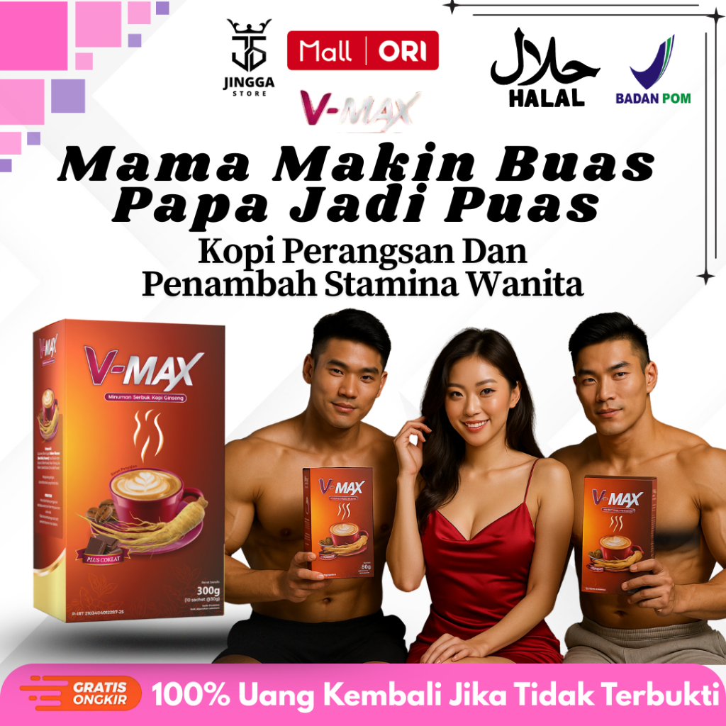 

Vmax Minuman Kopi Instan Rasa Coklat Penambah Gairah Wanita Original BPOM Isi 1 Box 10 Sachet
