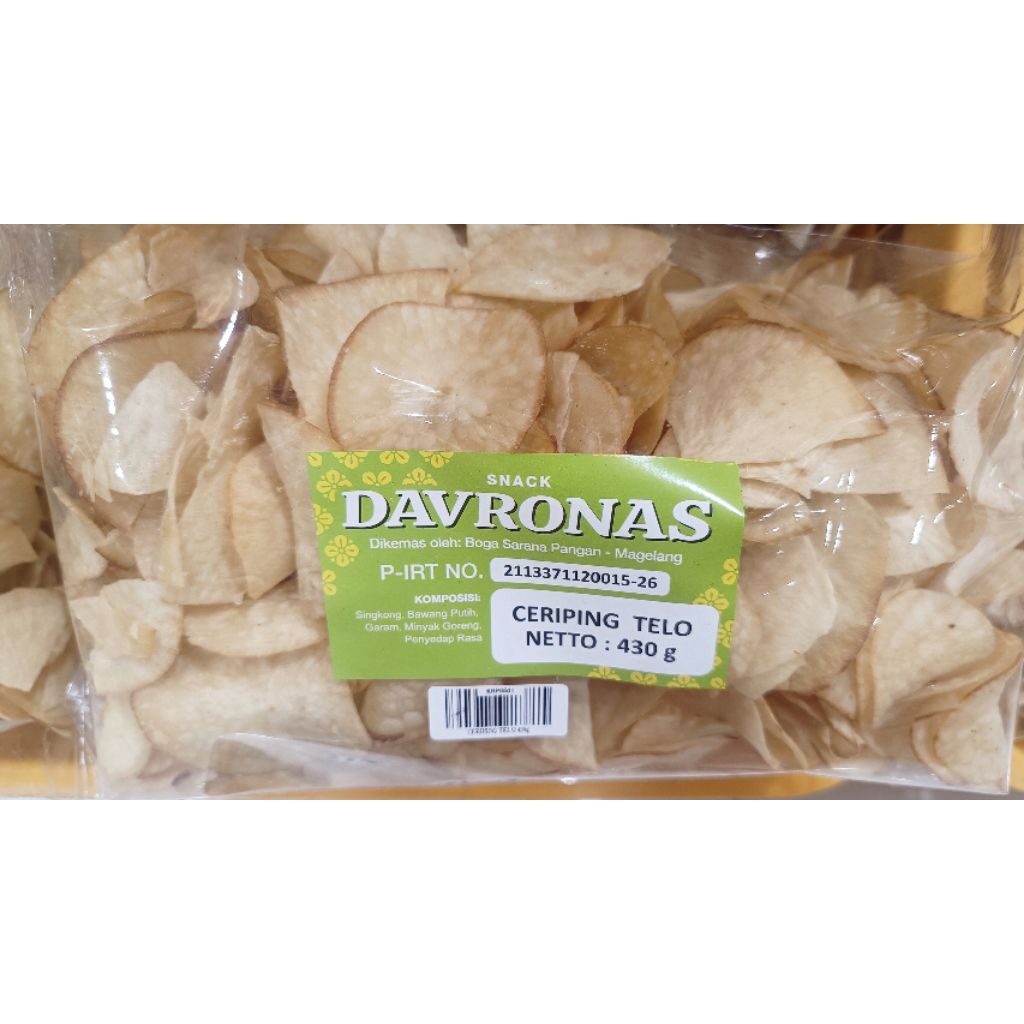

Ceriping Telo Davronas 430 gram / Keripik Singkong