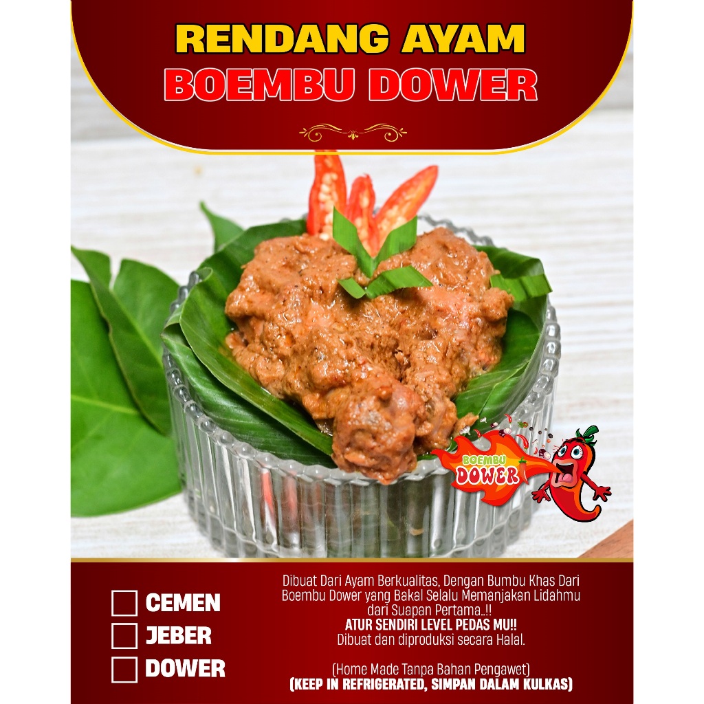 

RENDANG AYAM BOEMBU DOWER | INSTAN VACUM | PEDES MANTUL - 750