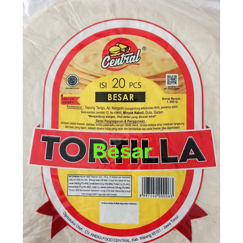 

Kulit Kebab Tortila Besar Original Premium Central