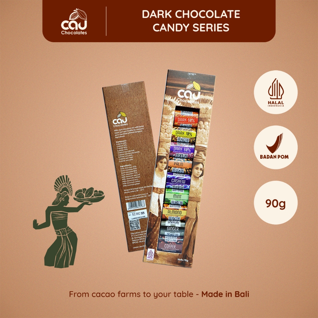 

CAU CHOCOLATES - Dark Chocolate Candy Series / Permen Coklat - 90 gr