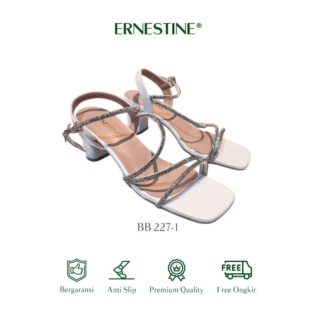 Sandal Heels/Pesta Wanita Type BB 227-1 White Ernestine Collection