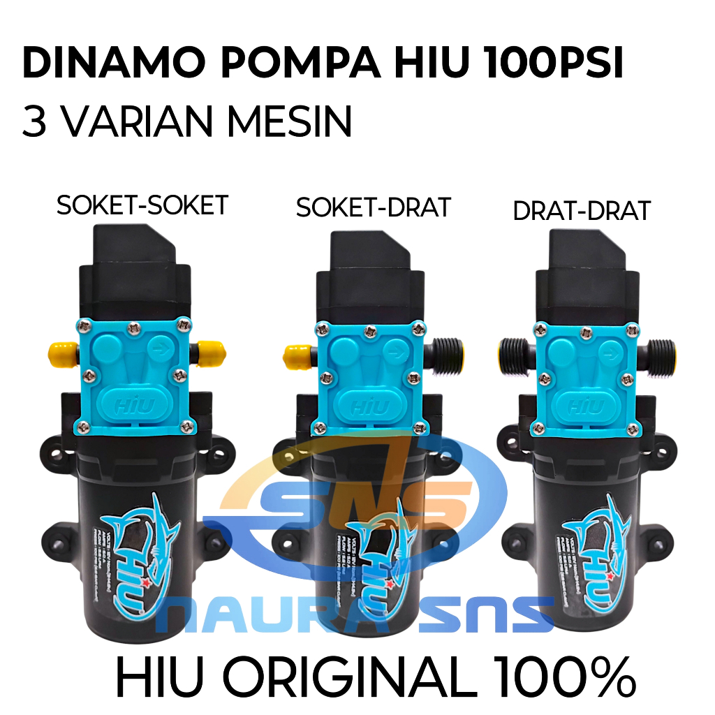 Pompa Dc 12v Hiu 6.8Bar 5Lpm / Dinamo pompa sprayer / Pompa steam merek Hiu