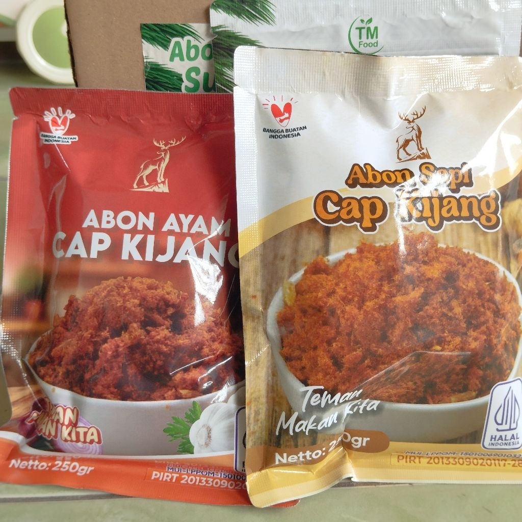 

ABON AYAM DAN SAPI ALL VARIAN CAP CEMARA, CAP KIJANG, CAP AMPEL