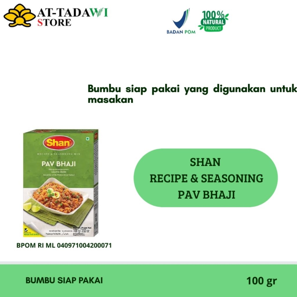 

SHAN RECIPE & SEASONING MIX PAV BAJI - bumbu rempah-rempah masakan - 100 gr