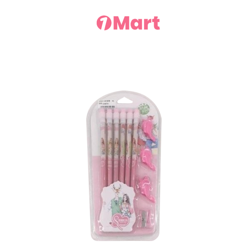 

1MART Set Pensil Karakter Lucu – 6 Pensil + Aksesoris