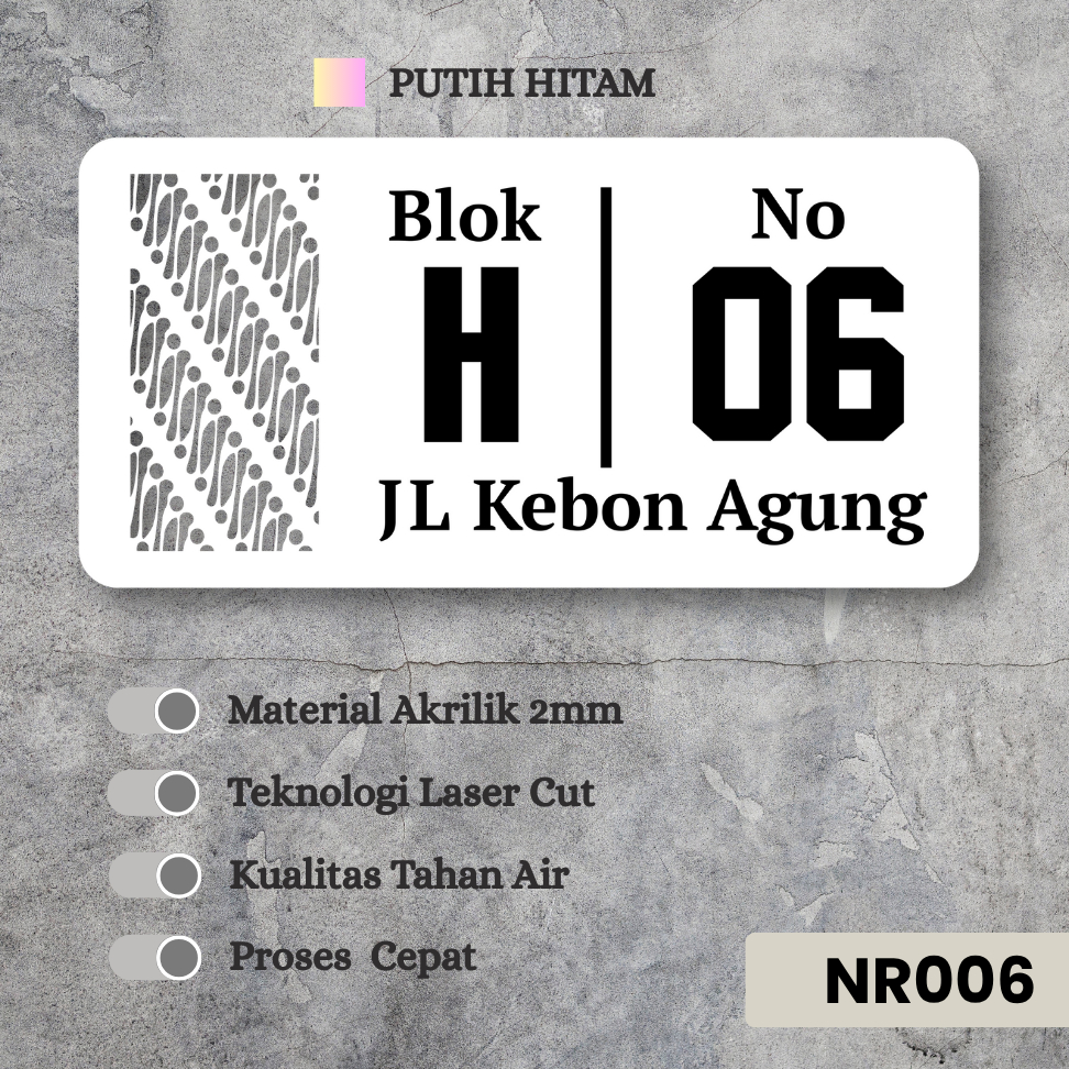 Nomor Rumah Akrilik Custom – Estetik | Plat Tempel Dinding | Tahan Air & Mewah