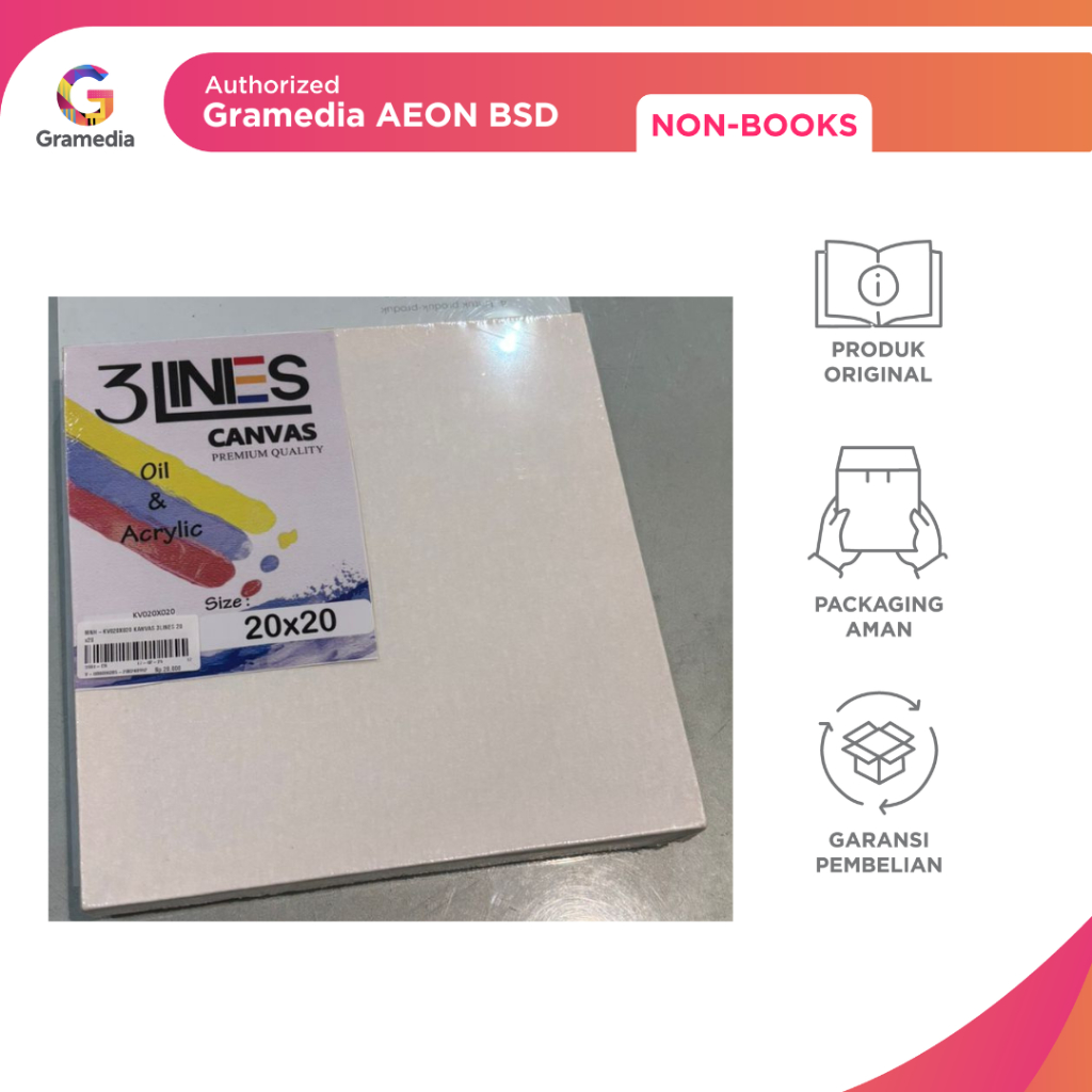 

GRAMEDIA BSD CITY - MNH-KV020X020 KANVAS 3LINES 20X20