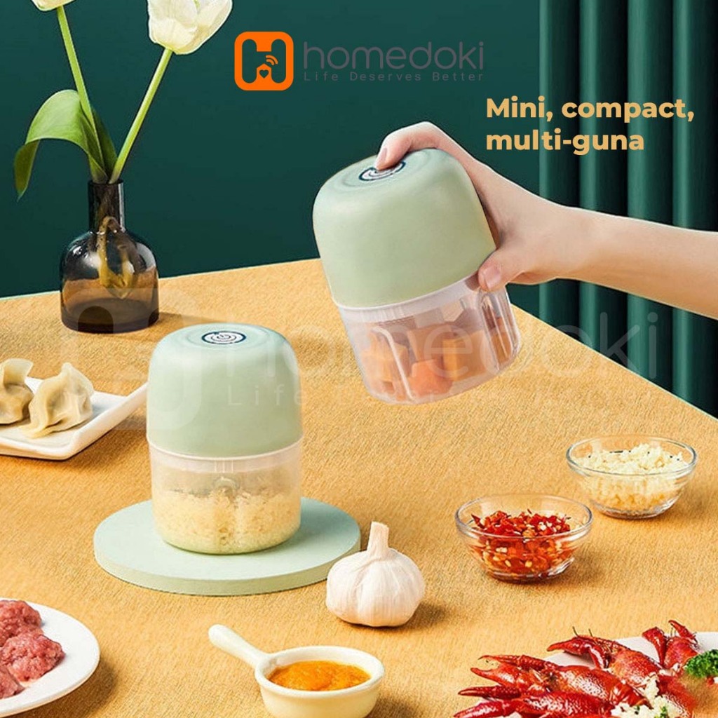 Homedoki Chopper Mini Kaca Serbaguna Blender Penggiling Blender Juicer Portable