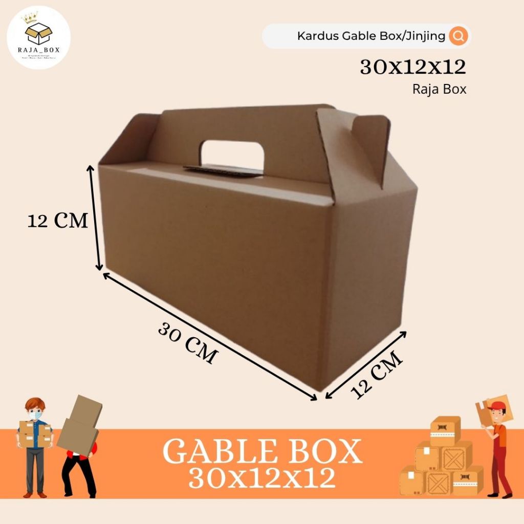 

Gable Box 30x12x12 Kardus Jinjing Tenteng