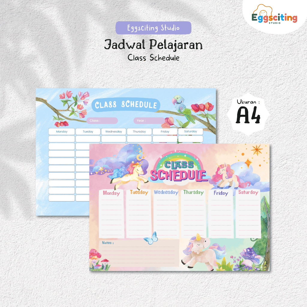 

Poster Jadwal Sekolah A4 Anak | Jadwal Pelajaran Unicorn | Jadwal Pelaran Full Color