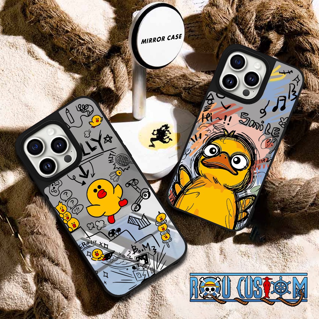 Case Mirror Motif DUCK For POCO C71 M6 C65 C75 M6 PRO X7 Casing Cermin HP TPU Full Cover - Casing Ka