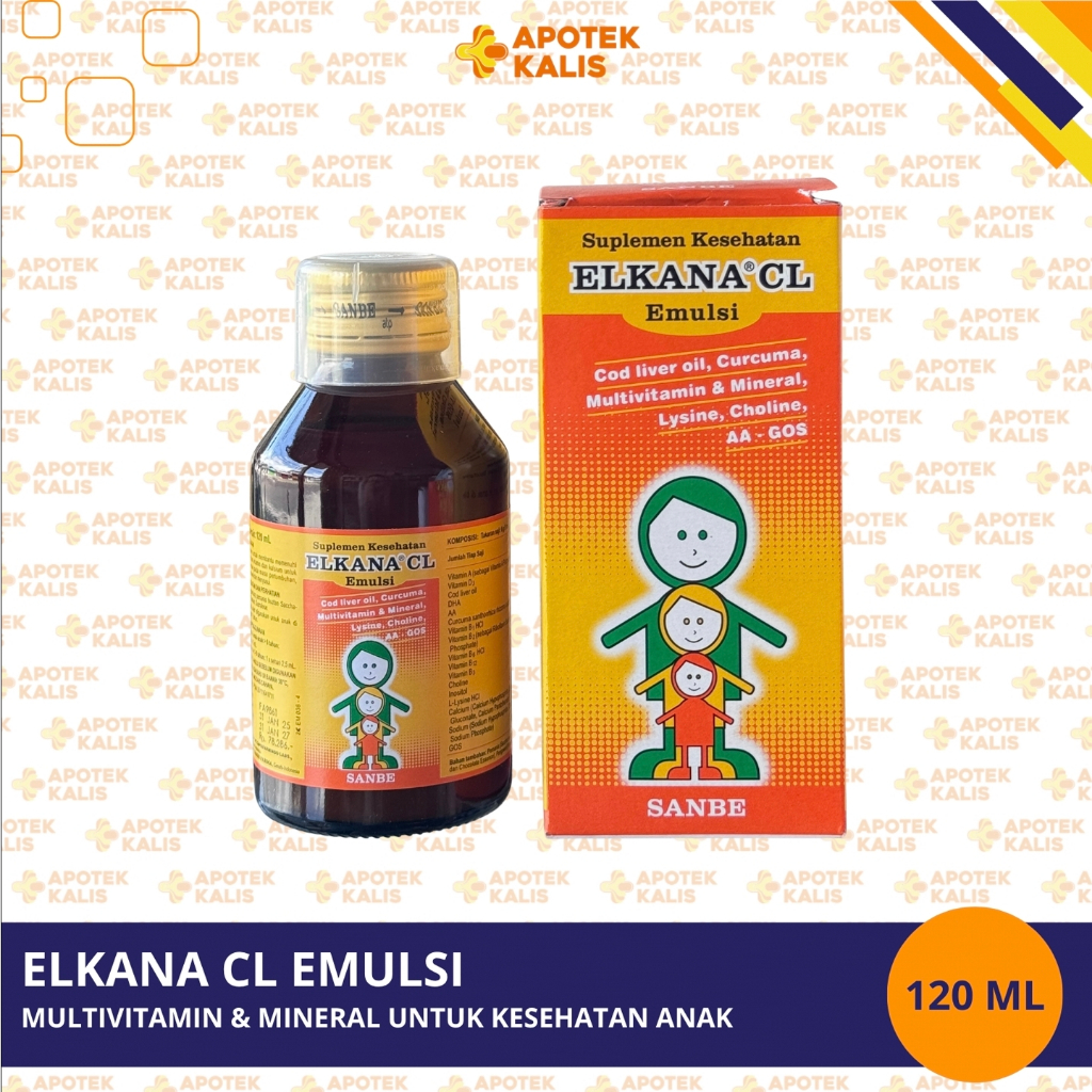 ELKANA CL EMULSI MEMENUHI KEBUTUHAN VITAMIN PADA ANAK DAN IBU HAMIL ATAU MENYUSUI 120 ML