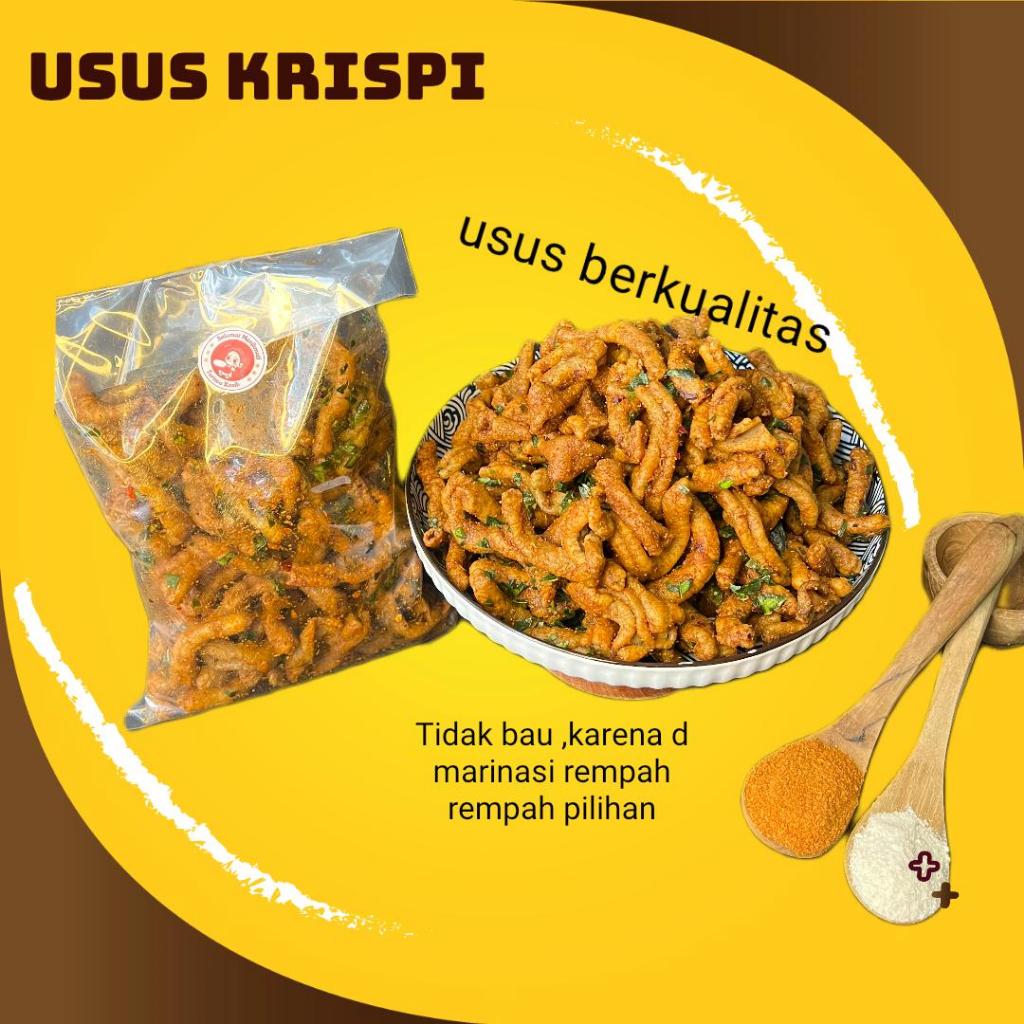 

USUS CRISPY DAUN DAUN JERUK / KERIPIK USUS CRISPY PEDAS GURIH BUMBU KHAS TASIKMALAYA -KEMASAN 1/5 KG