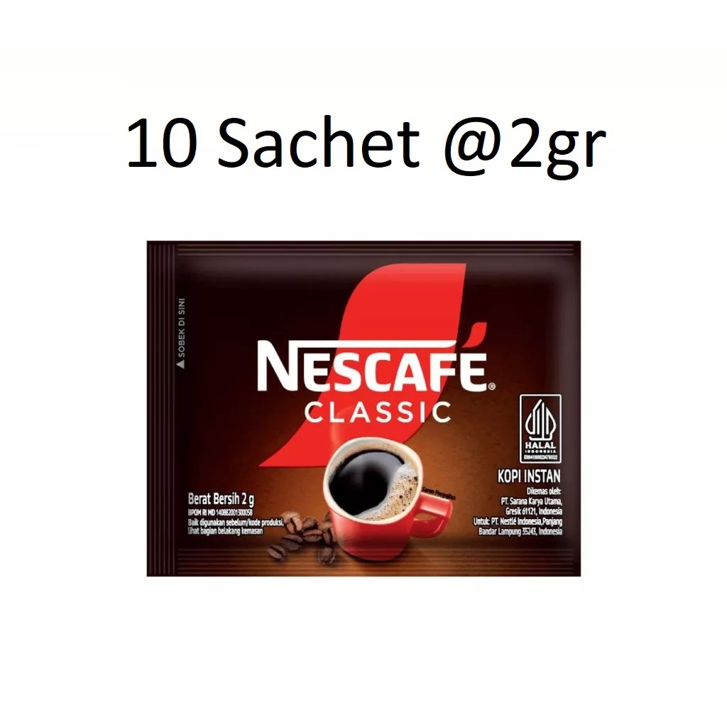 

Nescafe Classic 2gr 10 Sachet Instant Coffee Minuman Kopi Bubuk Instan Nescafe Klasik