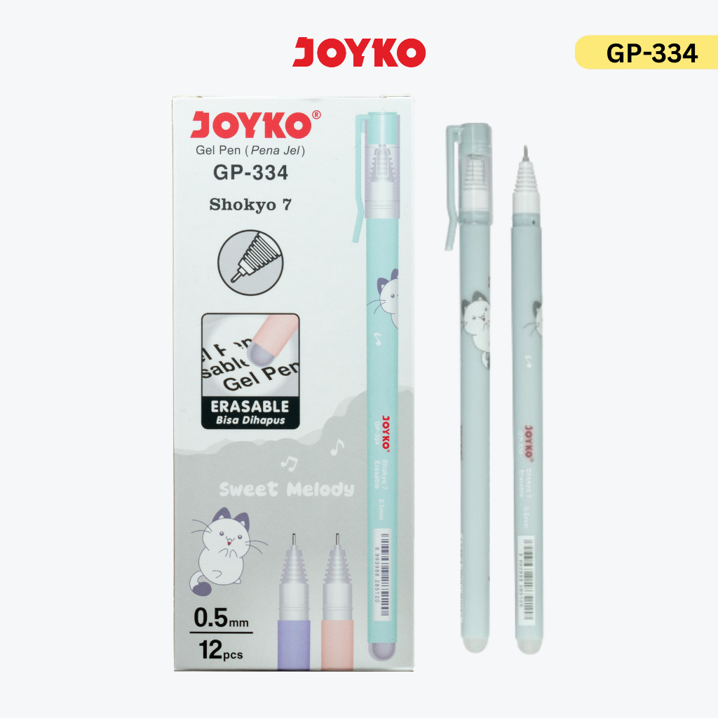 

NEW PRODUCT JOYKO ERASABLE PEN PULPEN GEL BISA DIHAPUS 1 PACK GP-334 0.5MM ISI 12 PCS JAVABSJSG