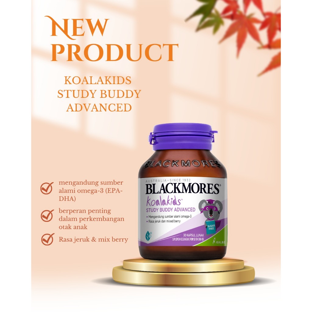 [OUTLET RESMI] Blackmores Koala Kids Study Buddy Isi 30/ Fruity Fishies / Minyak Ikan EPA DHA Kecerd