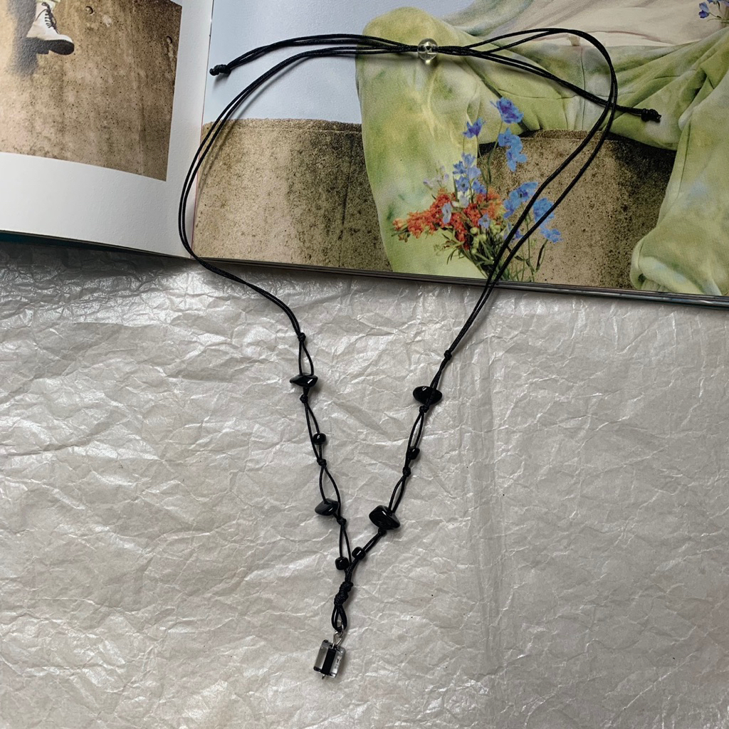 madebykirei - Kalung Tali Model Pria Wanita/ Kalung Tali Manik/ Rope Necklace