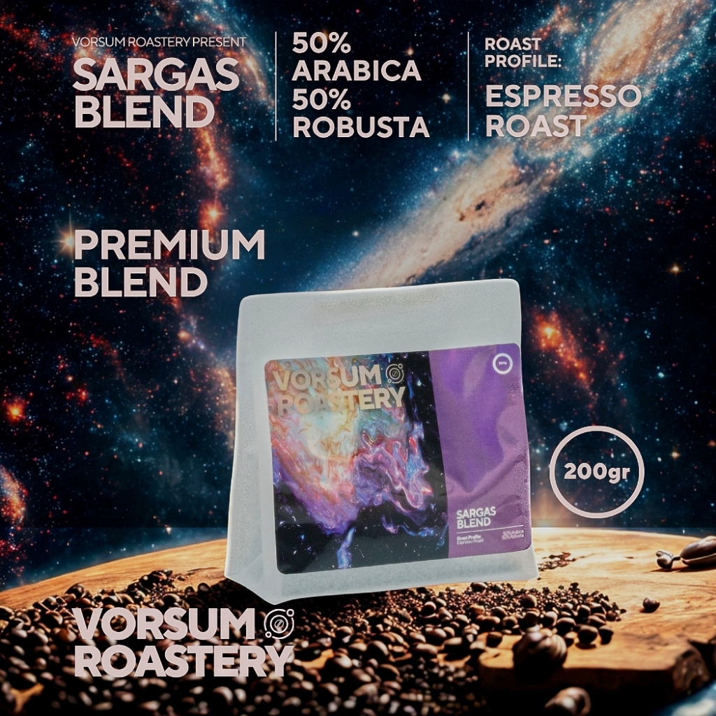 

Sargas Blend - Premium Houseblend 50% Arabica : 50% Robusta - Espresso Roast Coffee 200gr, 500gr, 1kg, 5kg Vorsum Roastery