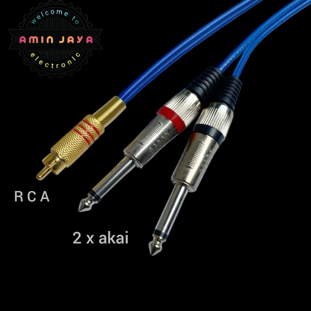 Kabel rca  to dual akai / jack single rca  to dual akai