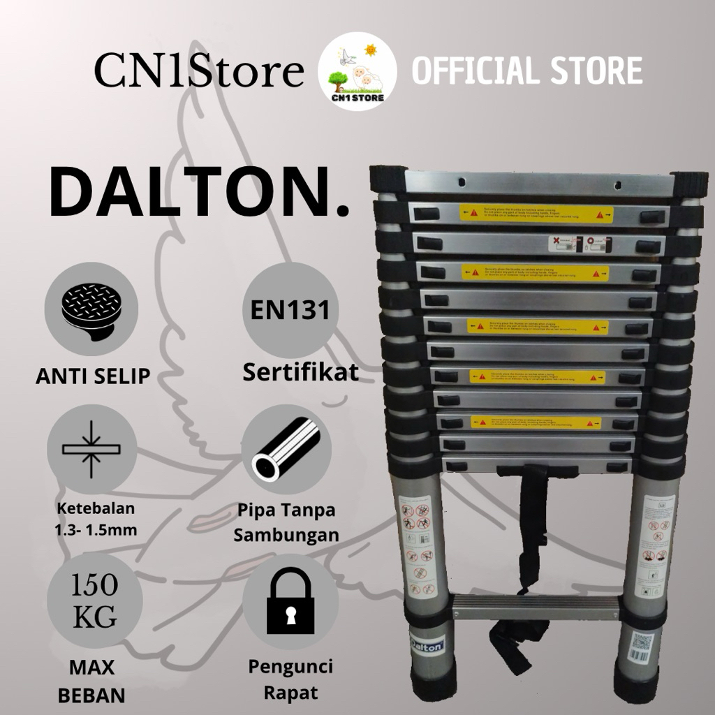 Tangga Teleskopik (Dalton) Premium | Alumunium Single Telescopic
