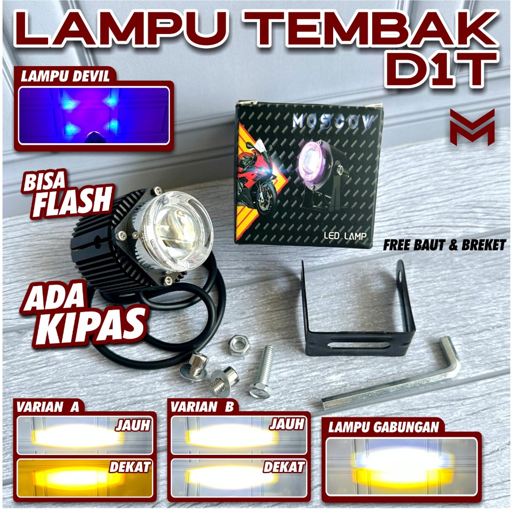 LAMPU TEMBAK D1 LASER FOGLAMP / LAMPU TEMBAK LASERGUN ANGEL EYE WATERPROOF HI LOWW JAUH DEKAT PLUS D