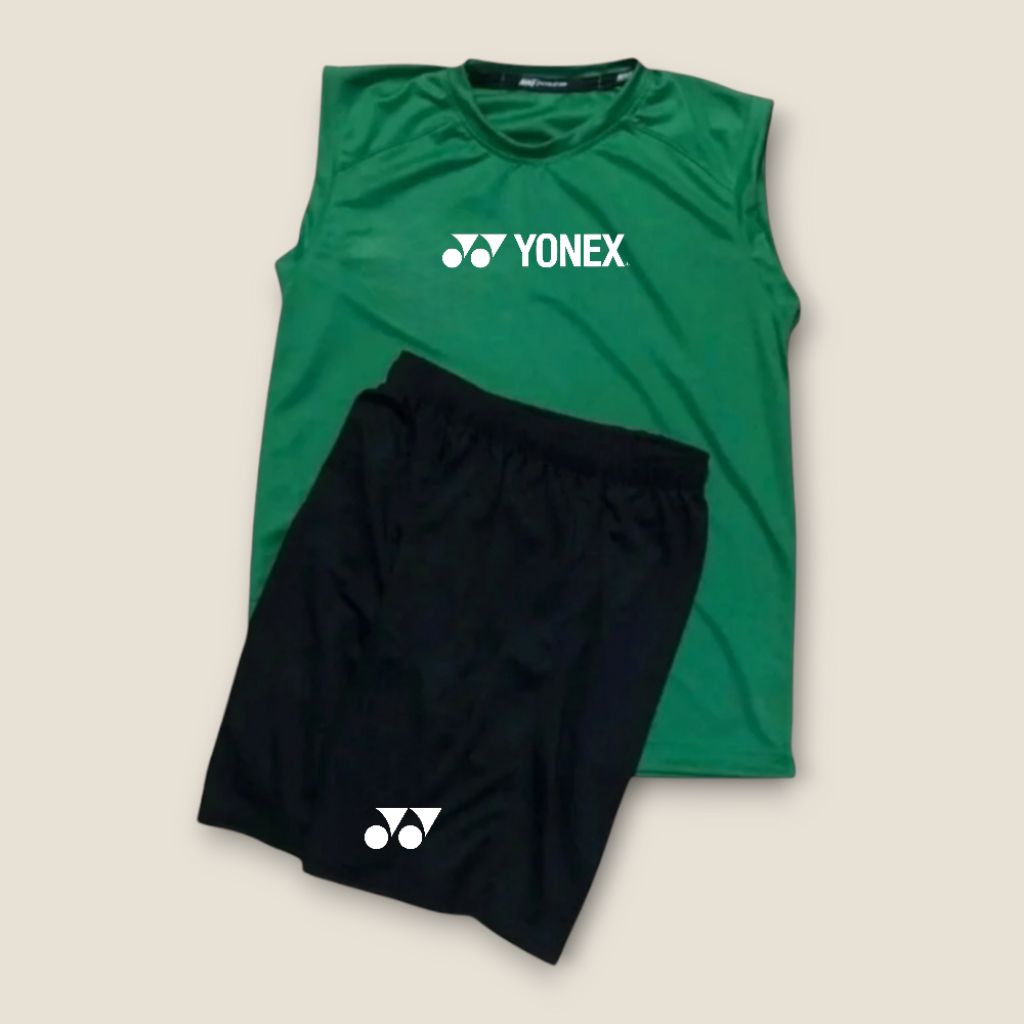 Setelan Jersey Singlet Olahraga Badminton Tenis Bahan Dryfit Berpori Pakaian Set Celana Dewasa Unise