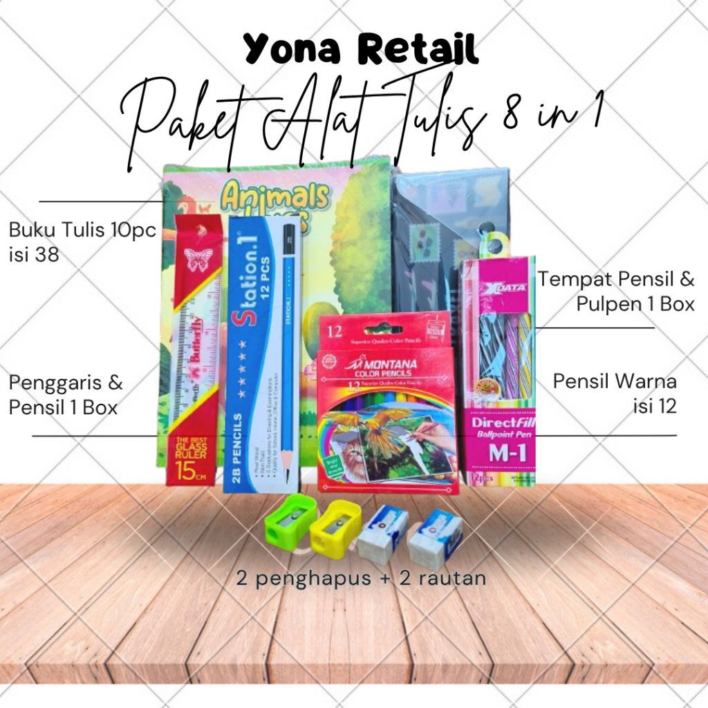 

Paket Alat Tulis 8 in 1 BESAR SIDU / Skola - Yuvi / Nobel
