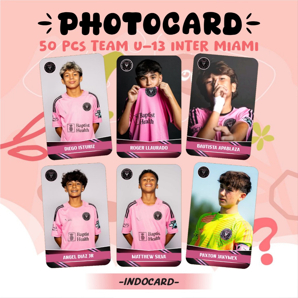 Photocard Inter Miami Academy U-13 isi 50 Pcs Bonus Gantungan Kunci - Indophotocard