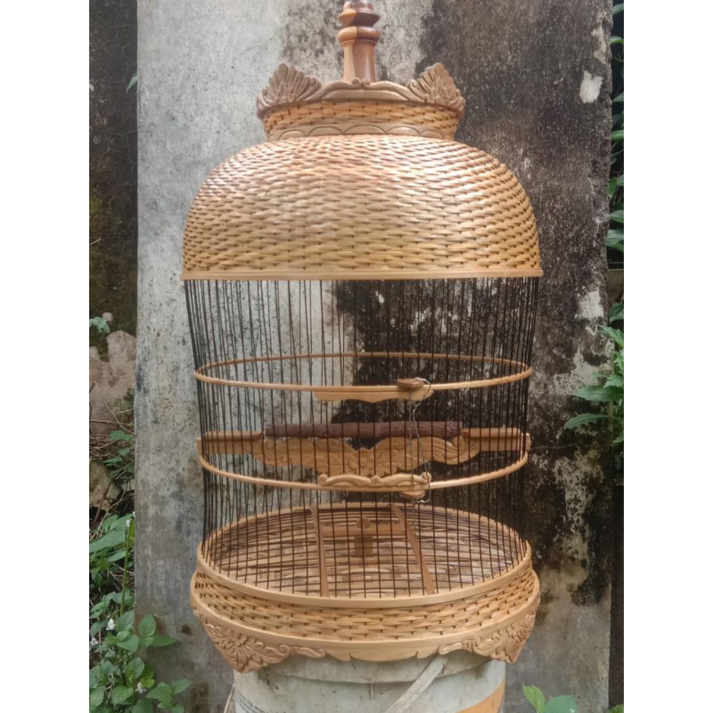 sangkar perkutut bahan bambu