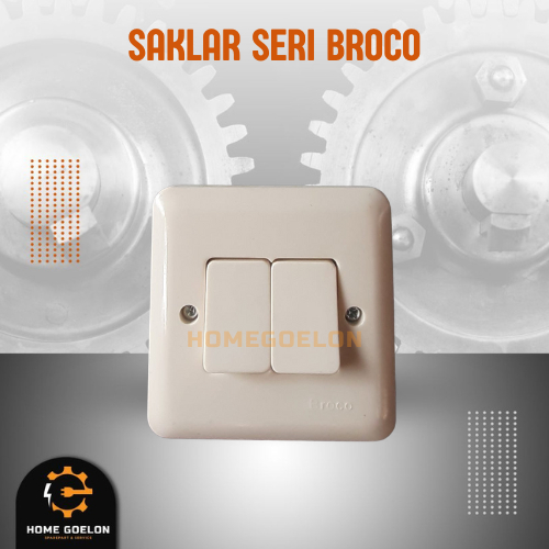 Broco Saklar Seri 2 Engkel – Saklar Dinding 2 Tombol