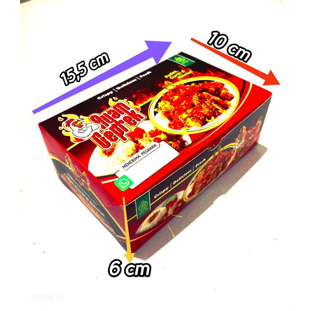 

DUS FRIED CHICKEN 100 LEMBAR IVORY LAMINASI 15x10x6 CM VIRAL | KARDUS BOX CHICKEN TERBARU