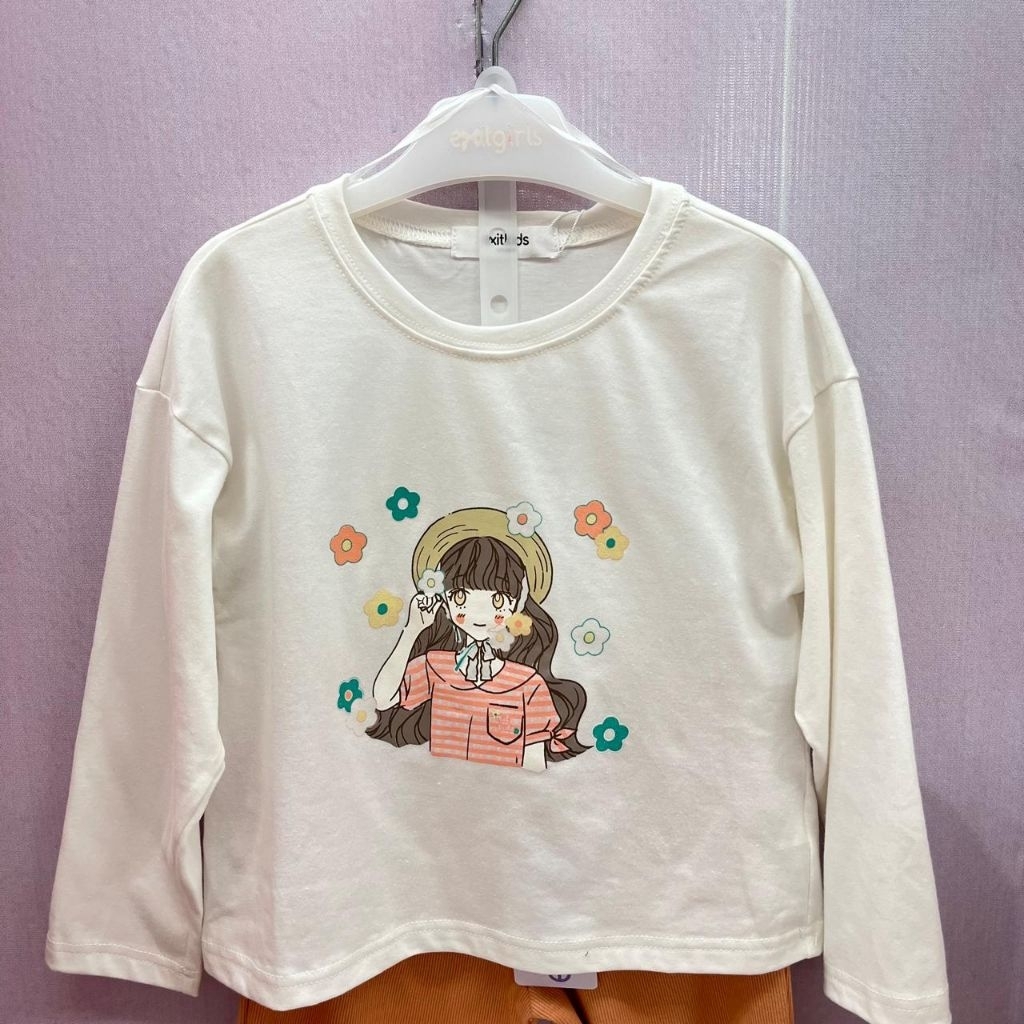 EXIT GIRLS Baju Kaos Anak perempuan Cotton Usia 5-14 Tahun Original