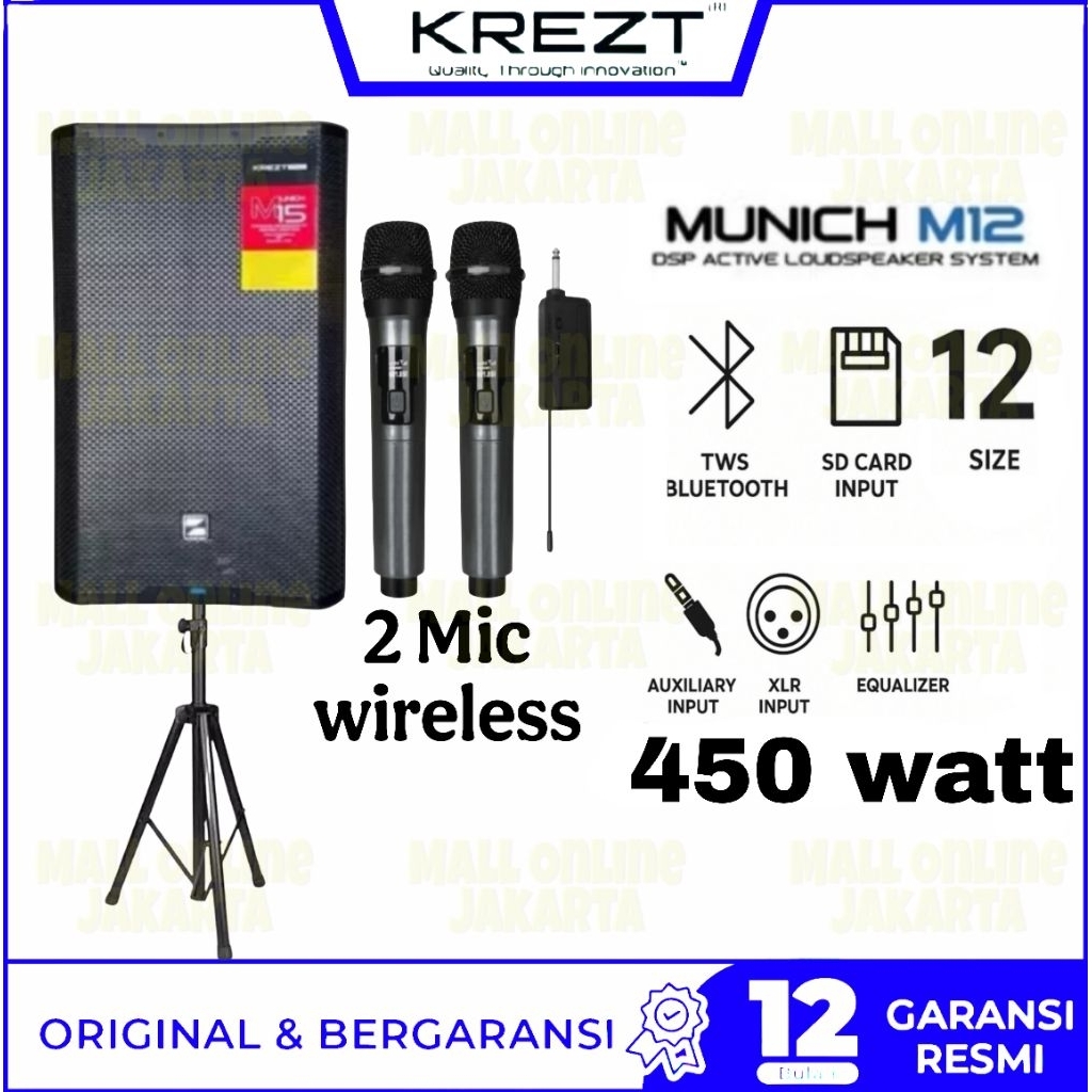 Speaker aktif krezt 12 inch munich m12 aktiv sound system m 12