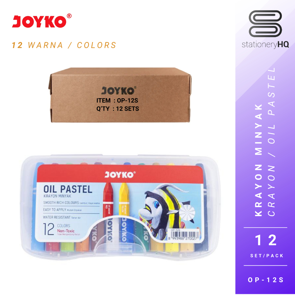 

(12 Pcs) Joyko Crayon Oil Pastel OP-12S