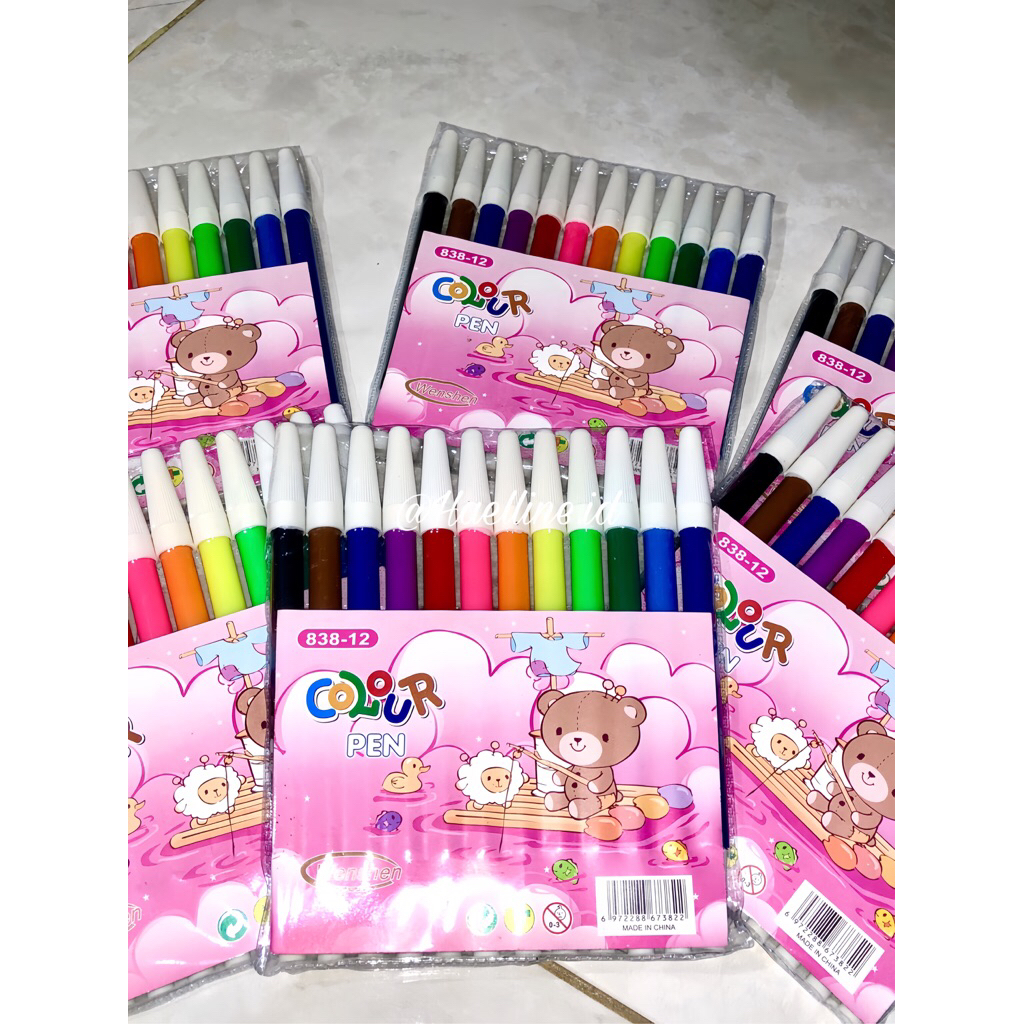 

[GROSIR] SPIDOL 12 Pcs (set) WARNA / Spidol kecil 12 Warna Colour pen Murah
