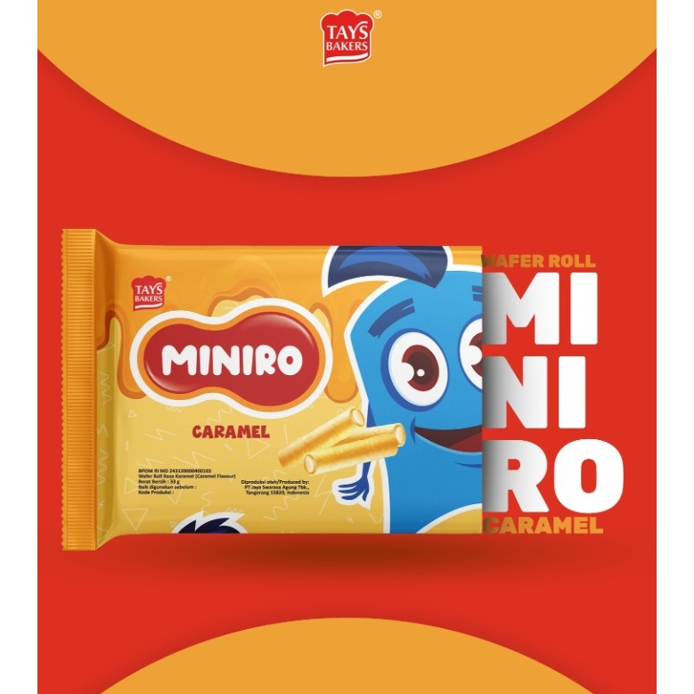 

Tays Bakers Miniro Wafer Roll Rasa Caramel / Rasa Strawberry 33gram