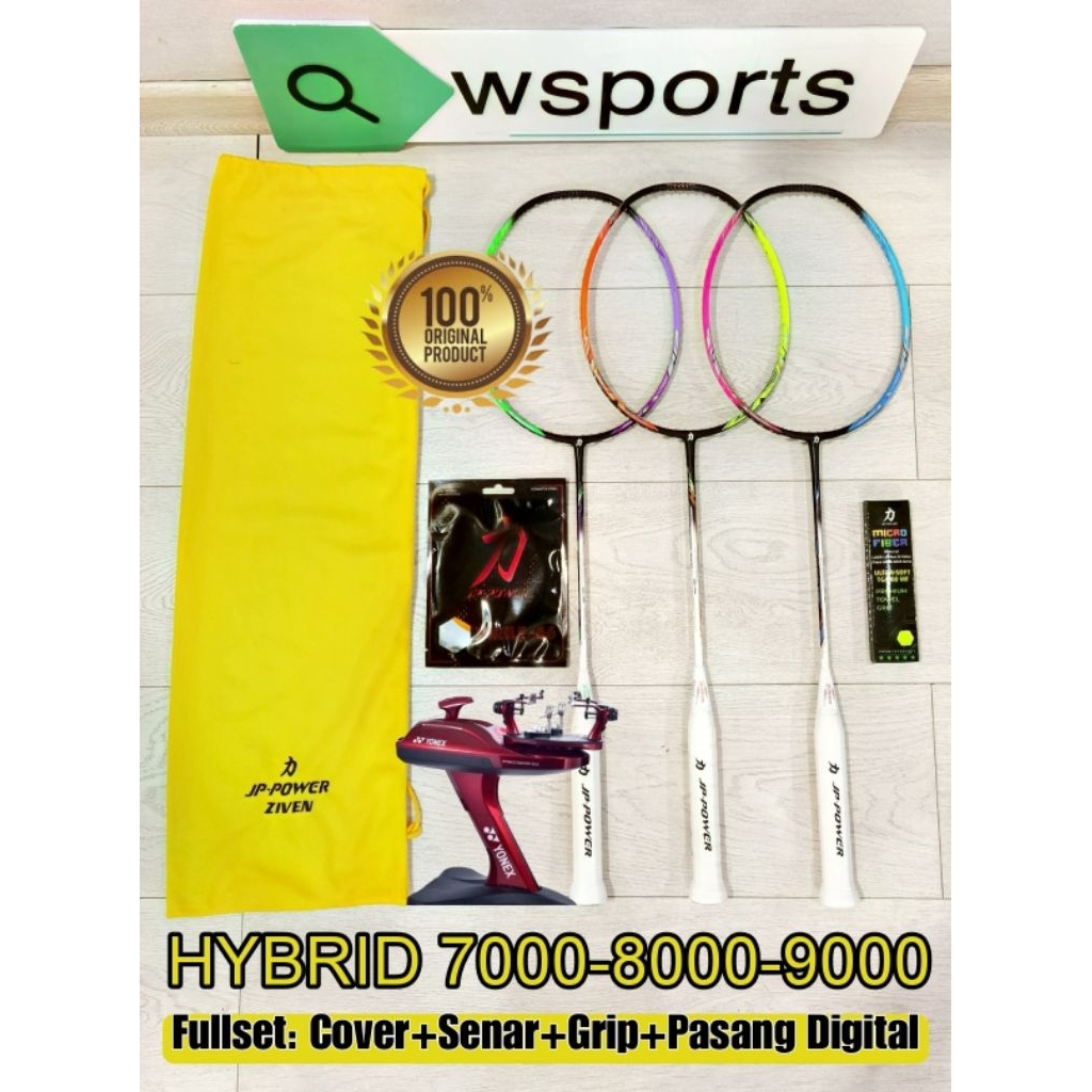 Raket Badminton JP Power HYBRID 7000 8000 9000 35 LBS Original