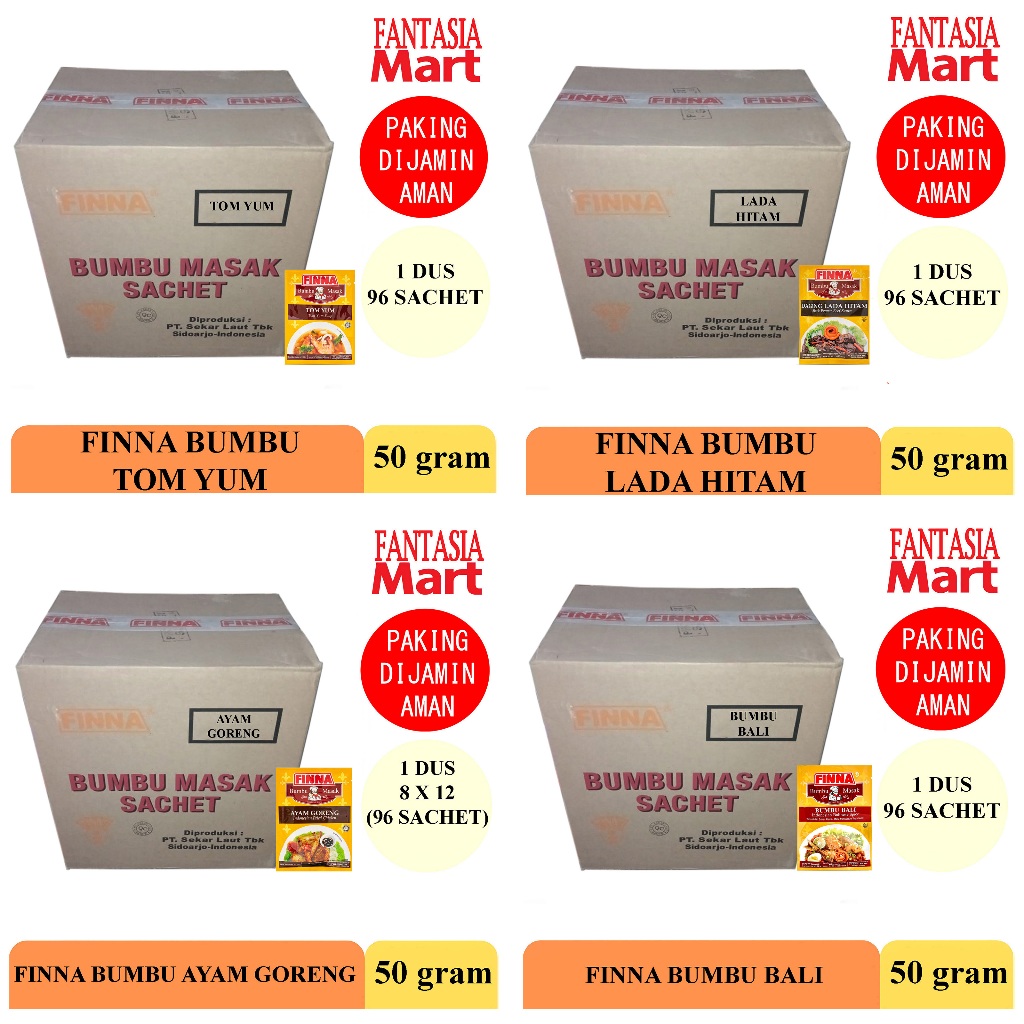 

FINNA ANEKA BUMBU MASAK DUS 50 GRAM FUN CORNER DENGAN PAKING AMAN