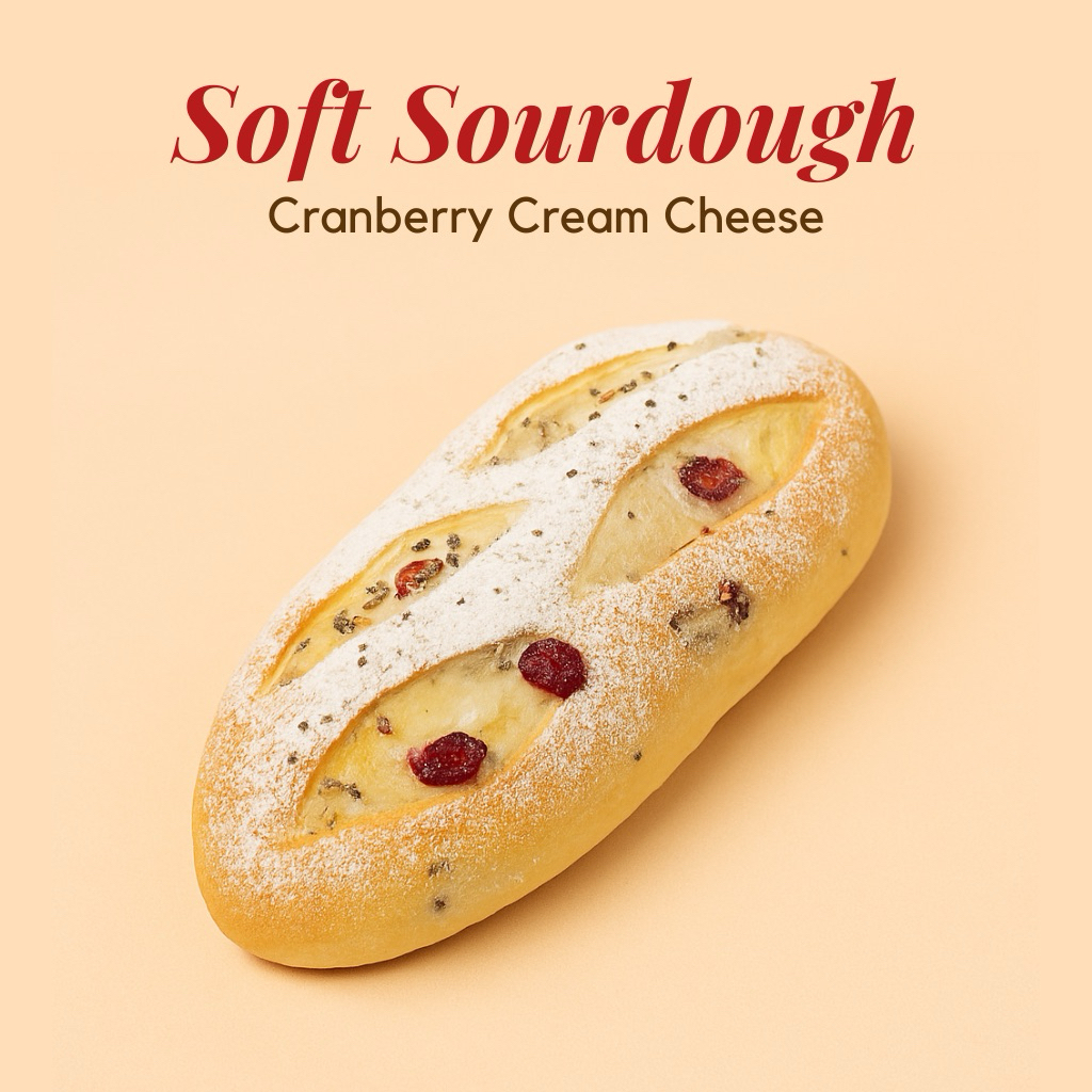 

Soft Sourdough Cranberry Cream Cheese
