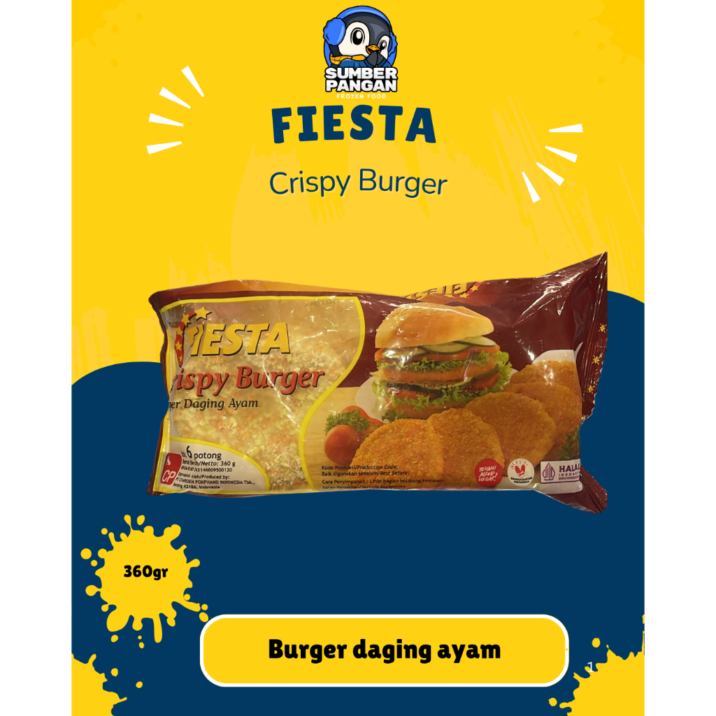 

Fiesta Crispy Burger 360gr (bahan kebab&Burger)