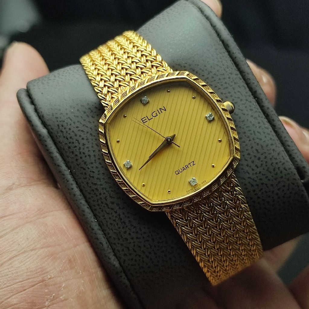 Elgin Gold 4 Diamon Swissmade Original