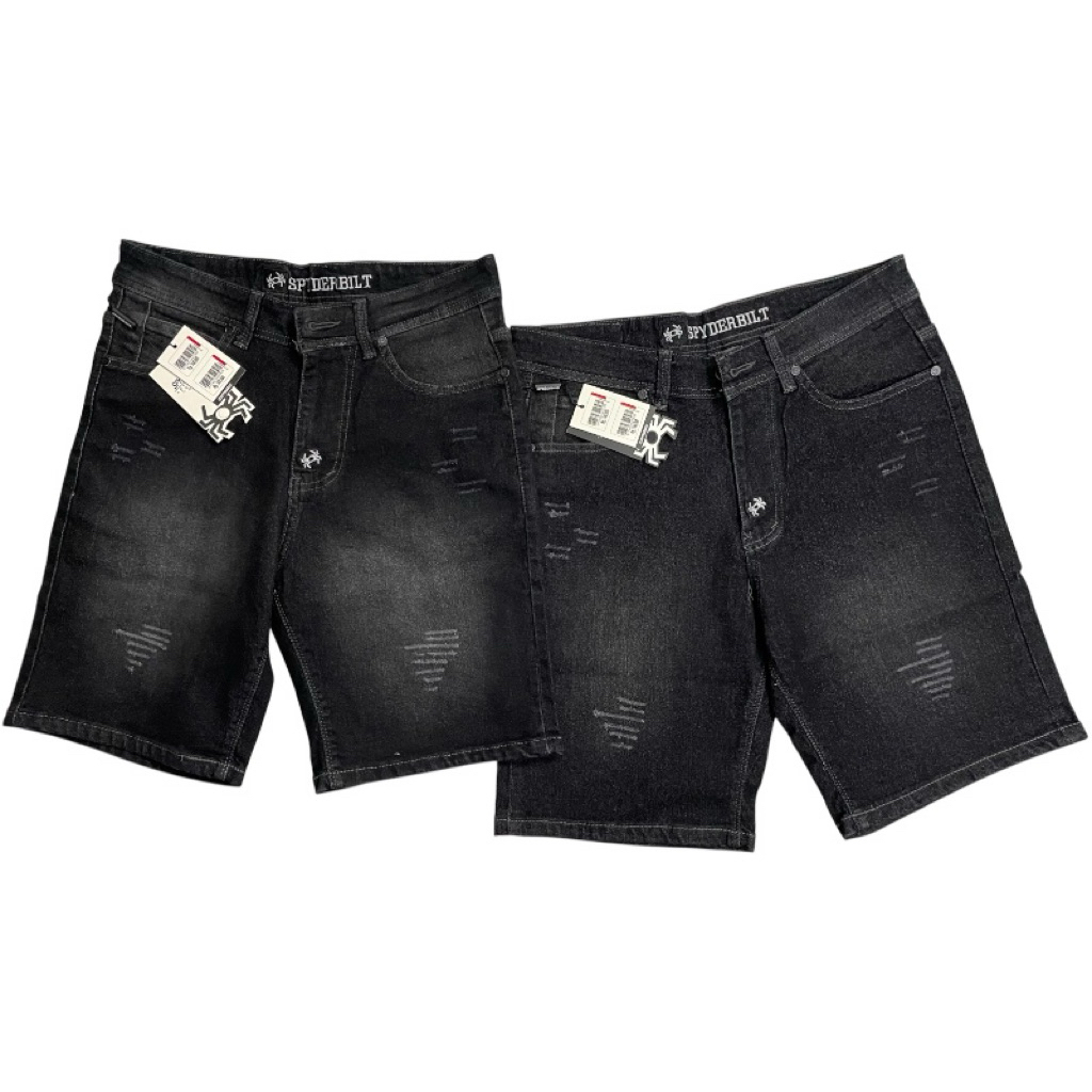 CELANA SOFT JEANS PENDEK SPYDERBILT SOBEK GARIS MURAH (BISA COD)