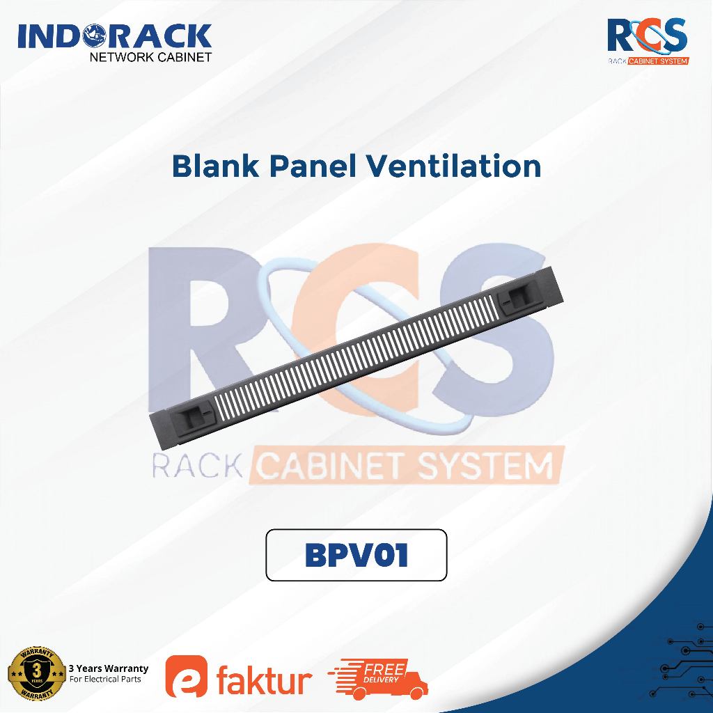 Indorack Blank Panel Ventilation 1U Accessories Penutup Celah Rack Server BPV01