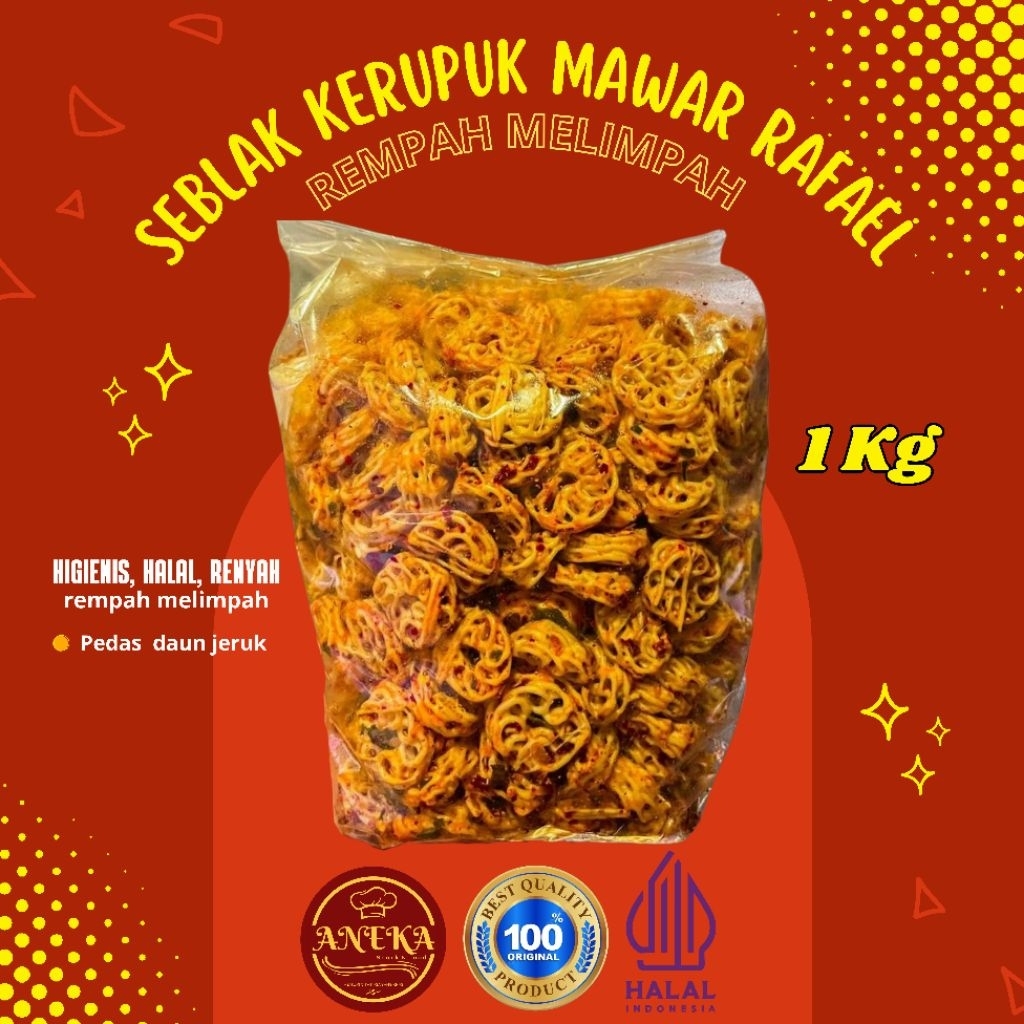 

1KG Seblak Kering Rafael Pedas Daun Jeruk - Seblak Kerupuk Mawar