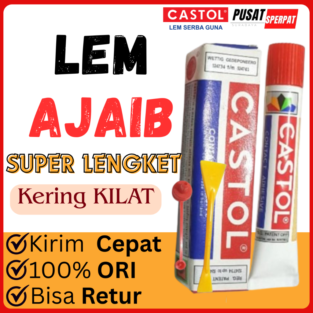 CASTOL - LEM CASTOL TANGGUNG 21CC 33GR ORIGINAL ASLI LEM KUNING