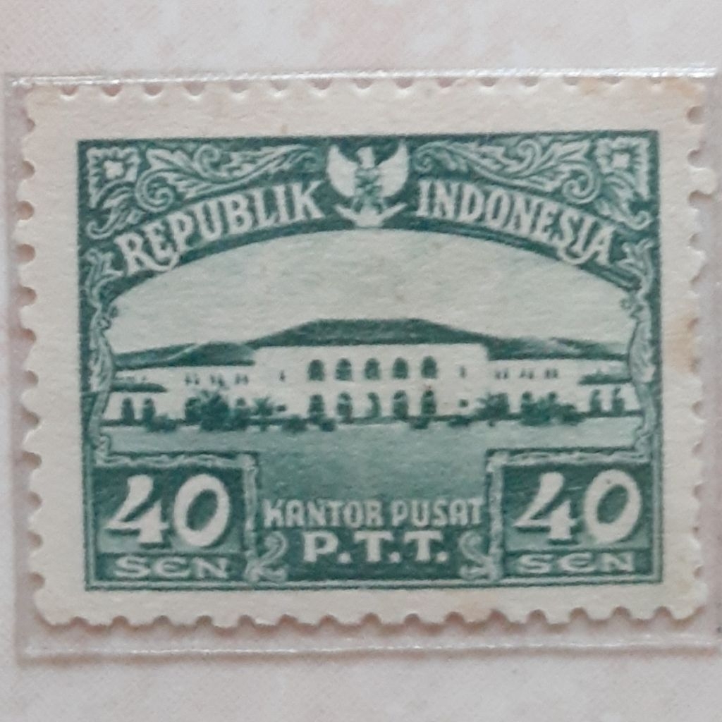 

(ID1) Perangko Indonesia Gedung P.T.T (40 sen) Tahun 1953