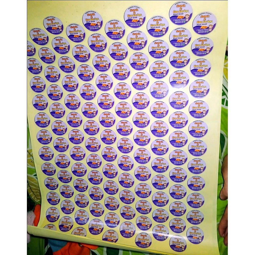 

sticker label kemasan kiss & cut