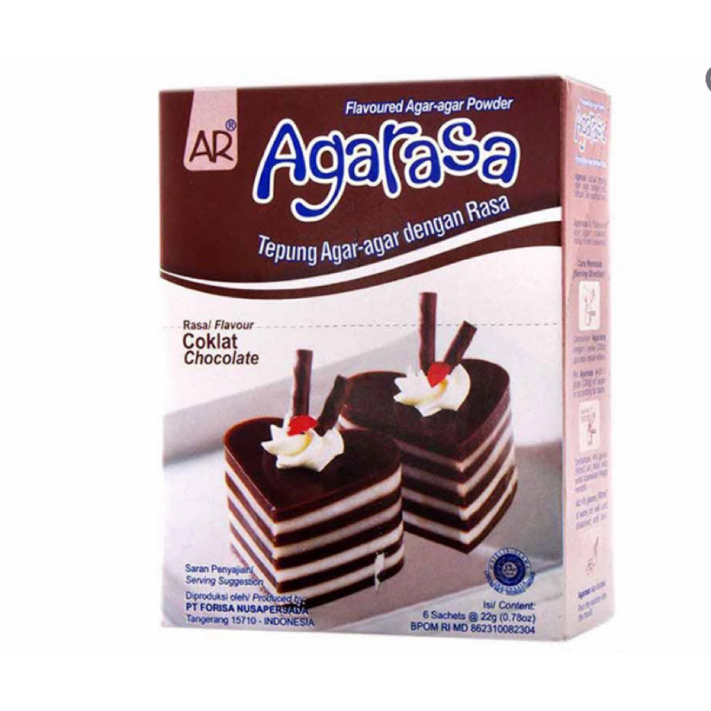 

Agarasa Cokelat Per Box Isi 6 x 22Gr Nutrijel Agarasa Tepung Agar-agar dengan Rasa Cokelat